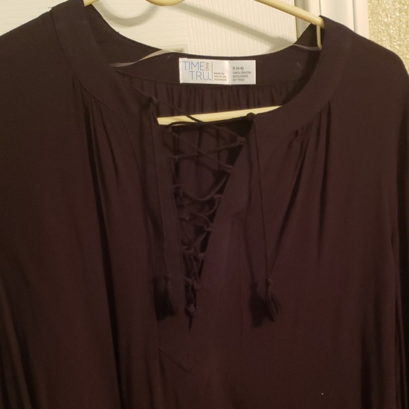 Time and tru black long sleeve top - Picture 2 of 4